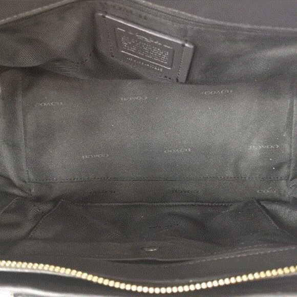 COACH Pebble Leather Swagger 27 Crossbody Handbag Satchel Black - Picture 9 of 9